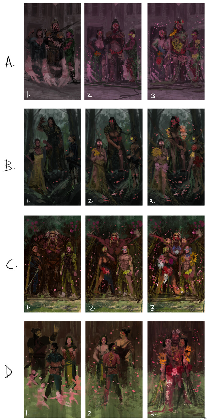sketches for Plague of Beauty