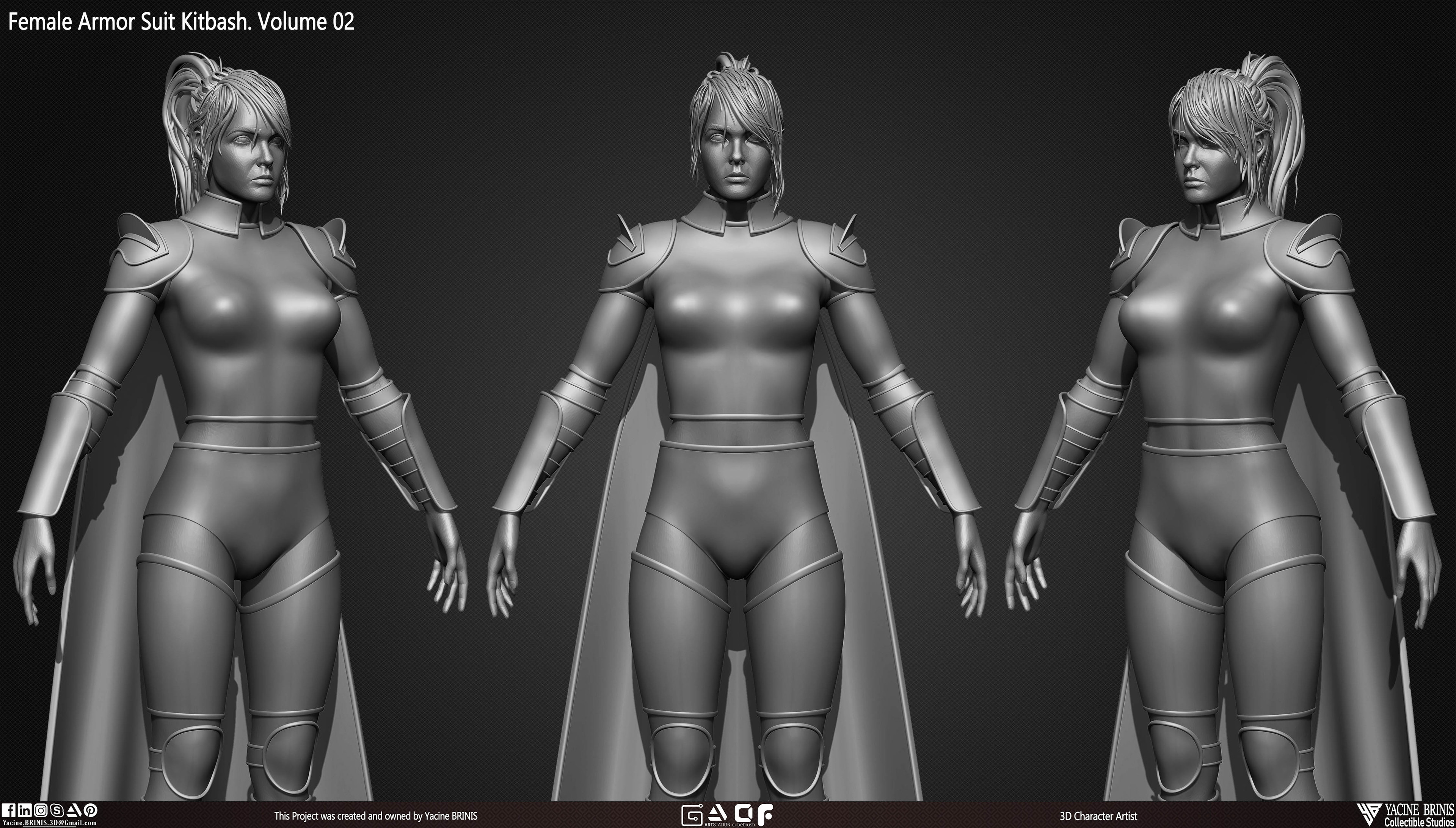 Female Armor Suit Kitbash sculpted By Yacine BRINIS Vol 02 Set 006