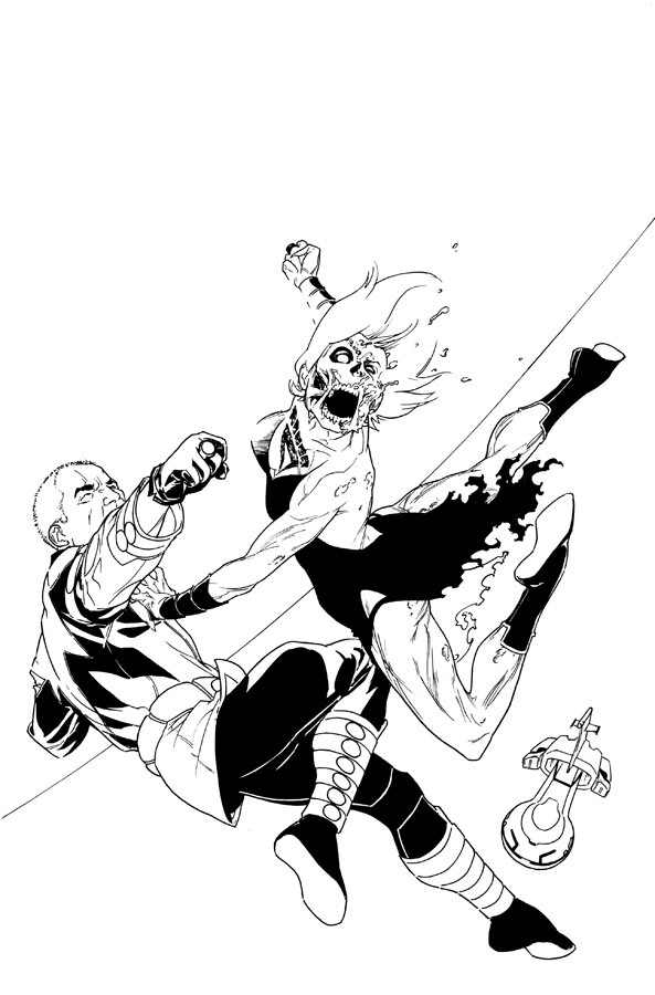 Original inked art for R.E.B.E.L.S. issue 12