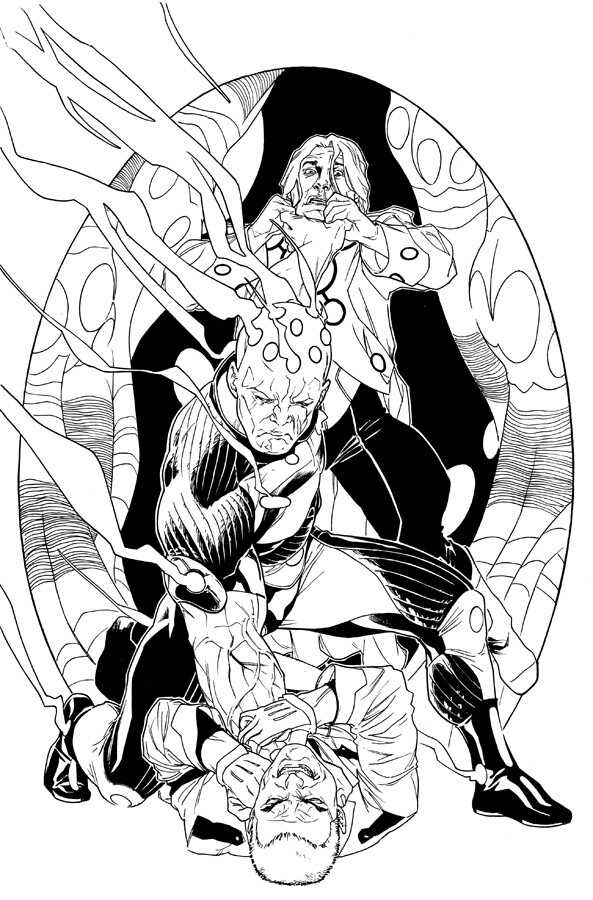 Original inked art for R.E.B.E.L.S. issue 18. I absolutely loved Gary Frank's Braniac redesign. It was a thrill to get to draw.