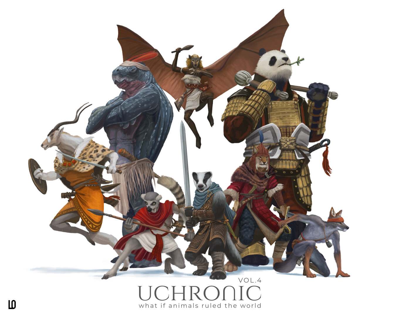 The eight characters from Uchronic Vol.4 reunited!