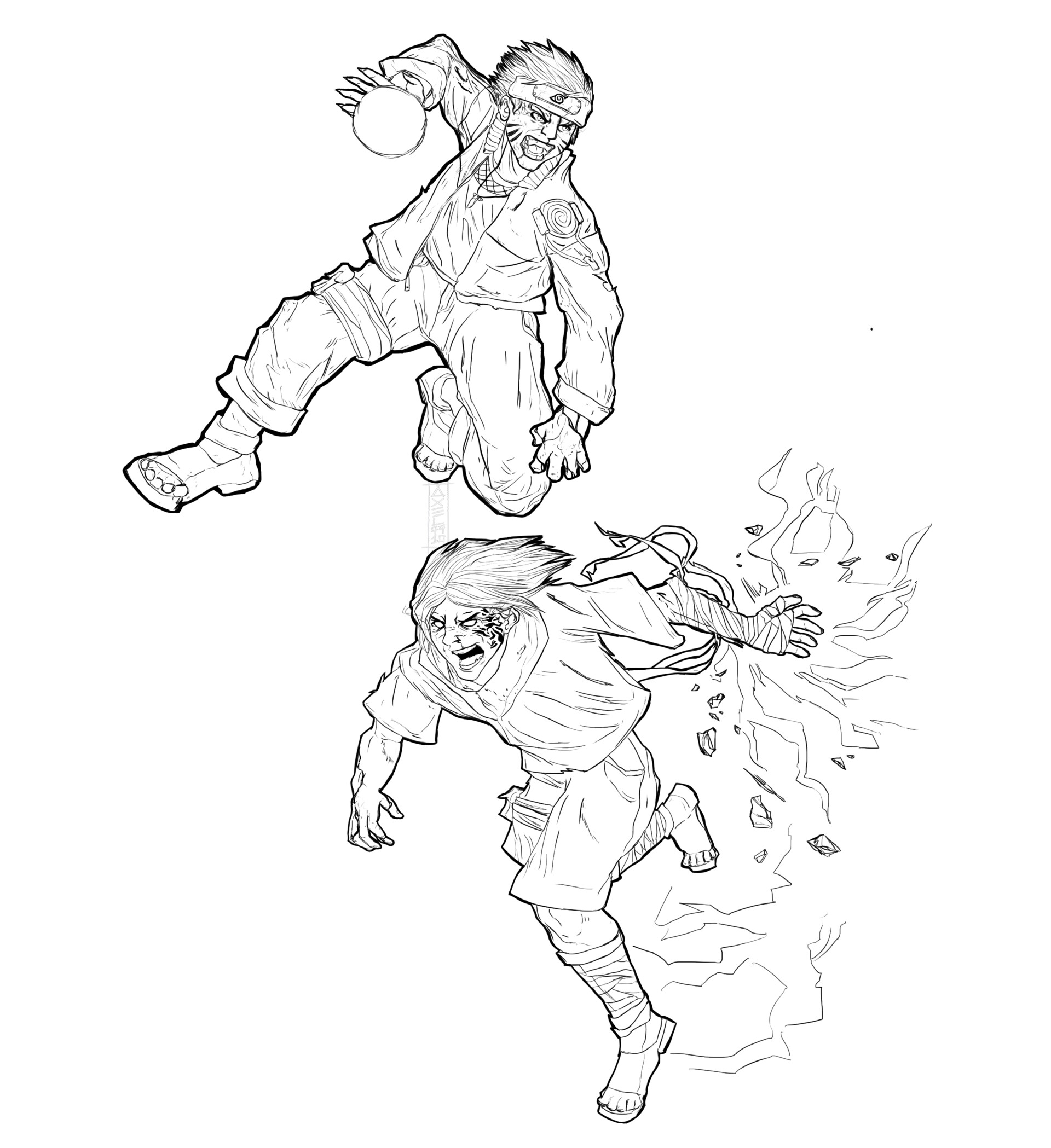   Coloring Pages Naruto Vs Sasuke  Best HD