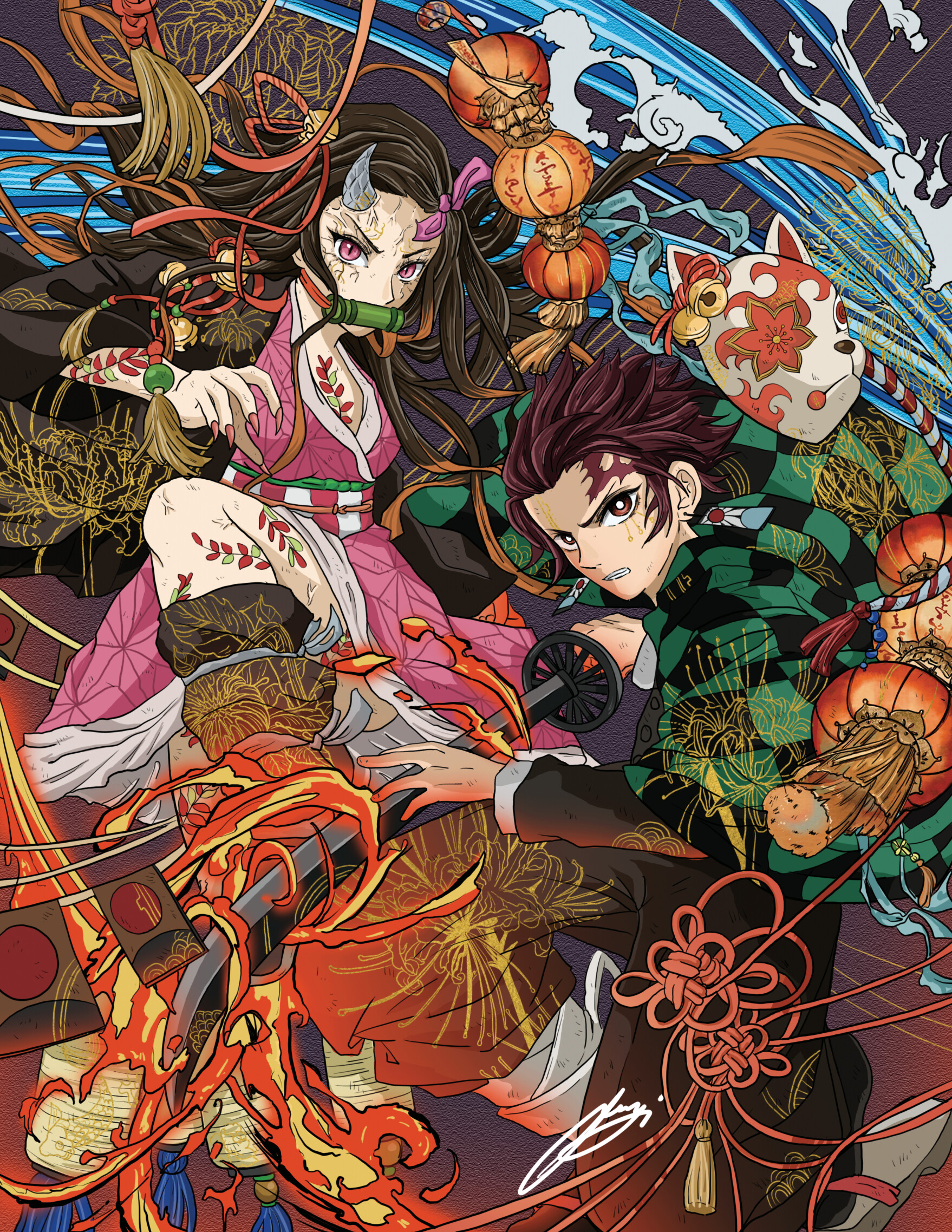 ArtStation Demon Slayer Duo