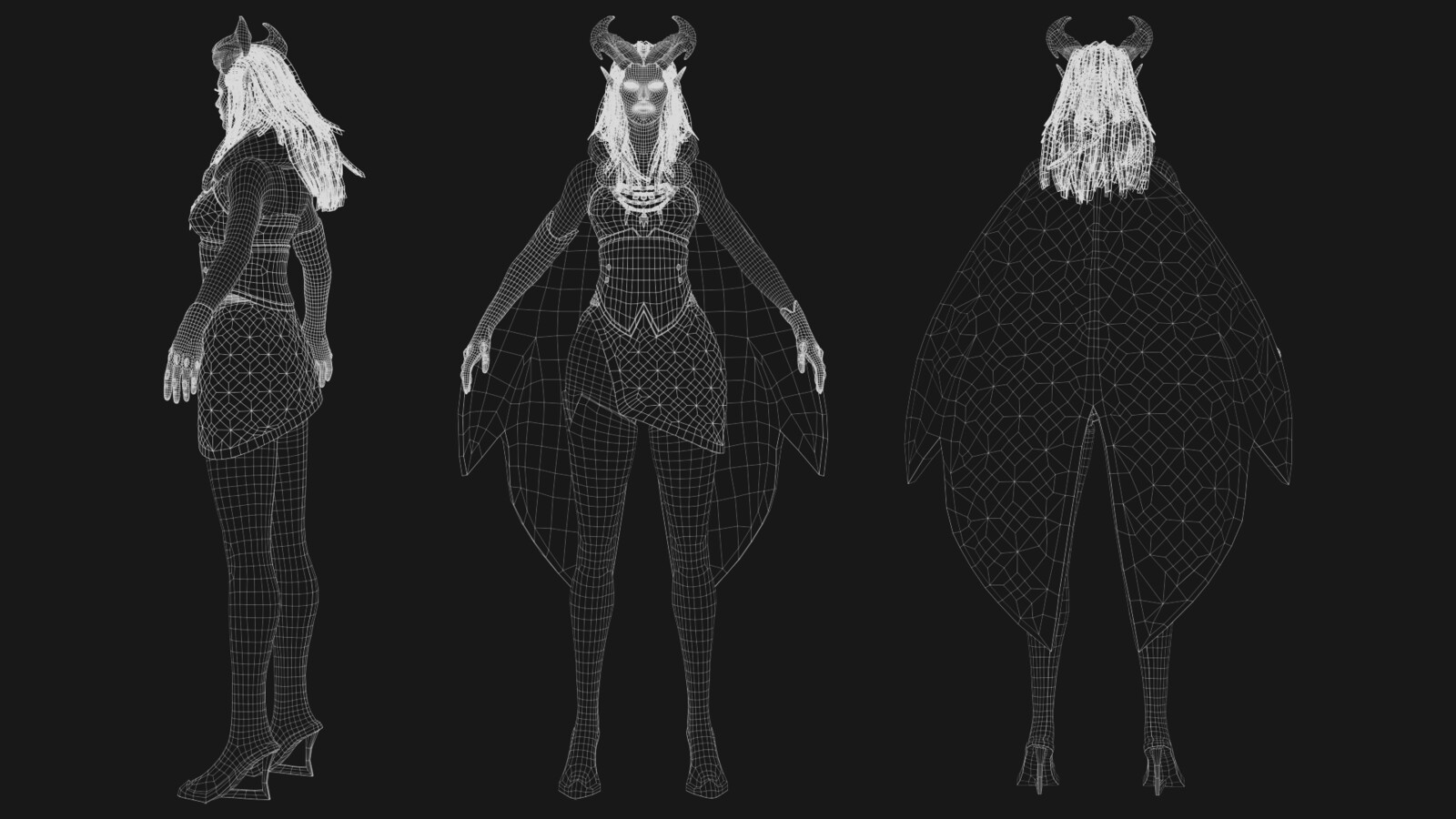 Total 66K triangles character model (Excluding hair)