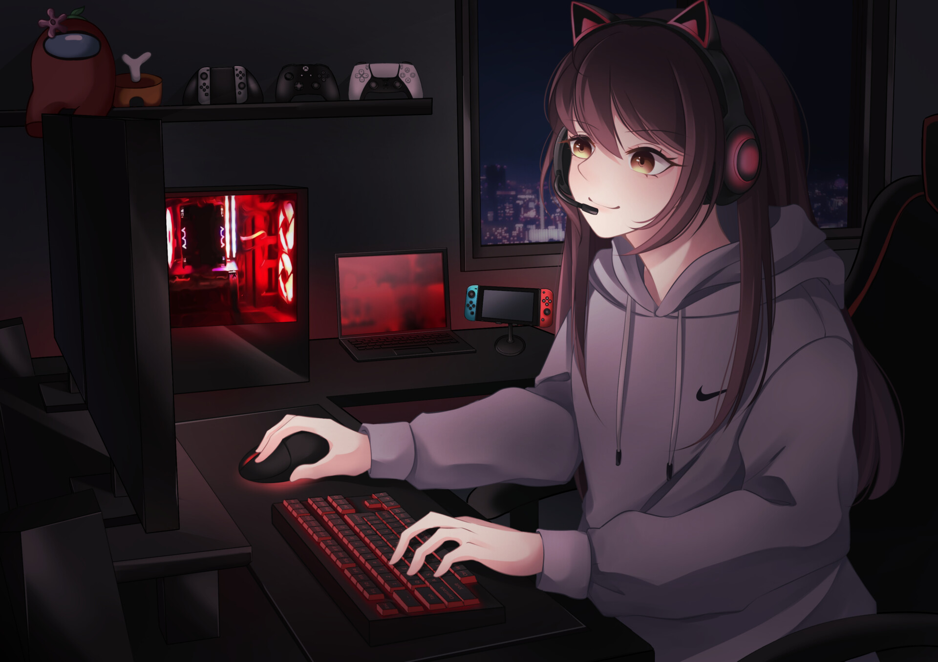 Gamer anime store girl