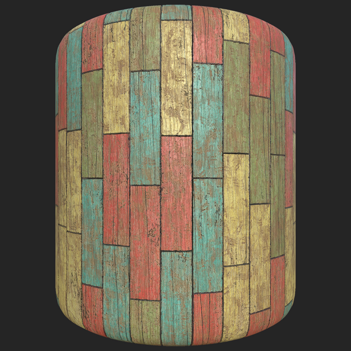 TextureCan - Colorful Painted Wood Planks (FREE PBR Texture)