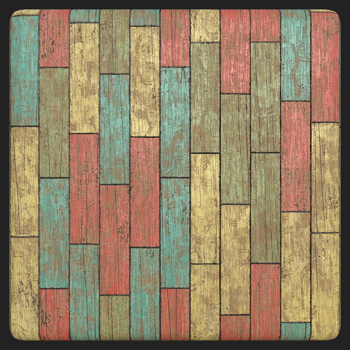 TextureCan - Colorful Painted Wood Planks (FREE PBR Texture)