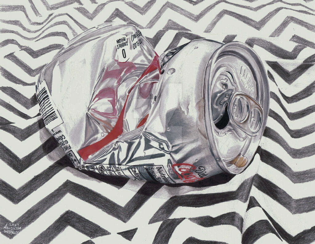 Artstation Crushed Diet Coke Can On Cloth