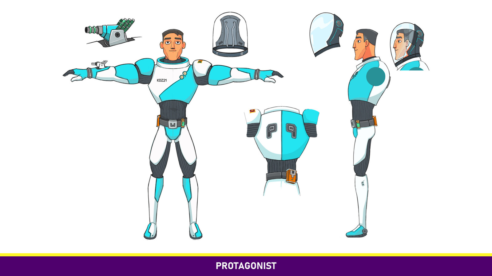 Here is our character design for the main player character called " The Protagonist "

