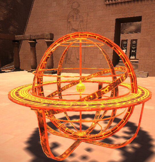 Armillary Sphere with an animated shader-based glow