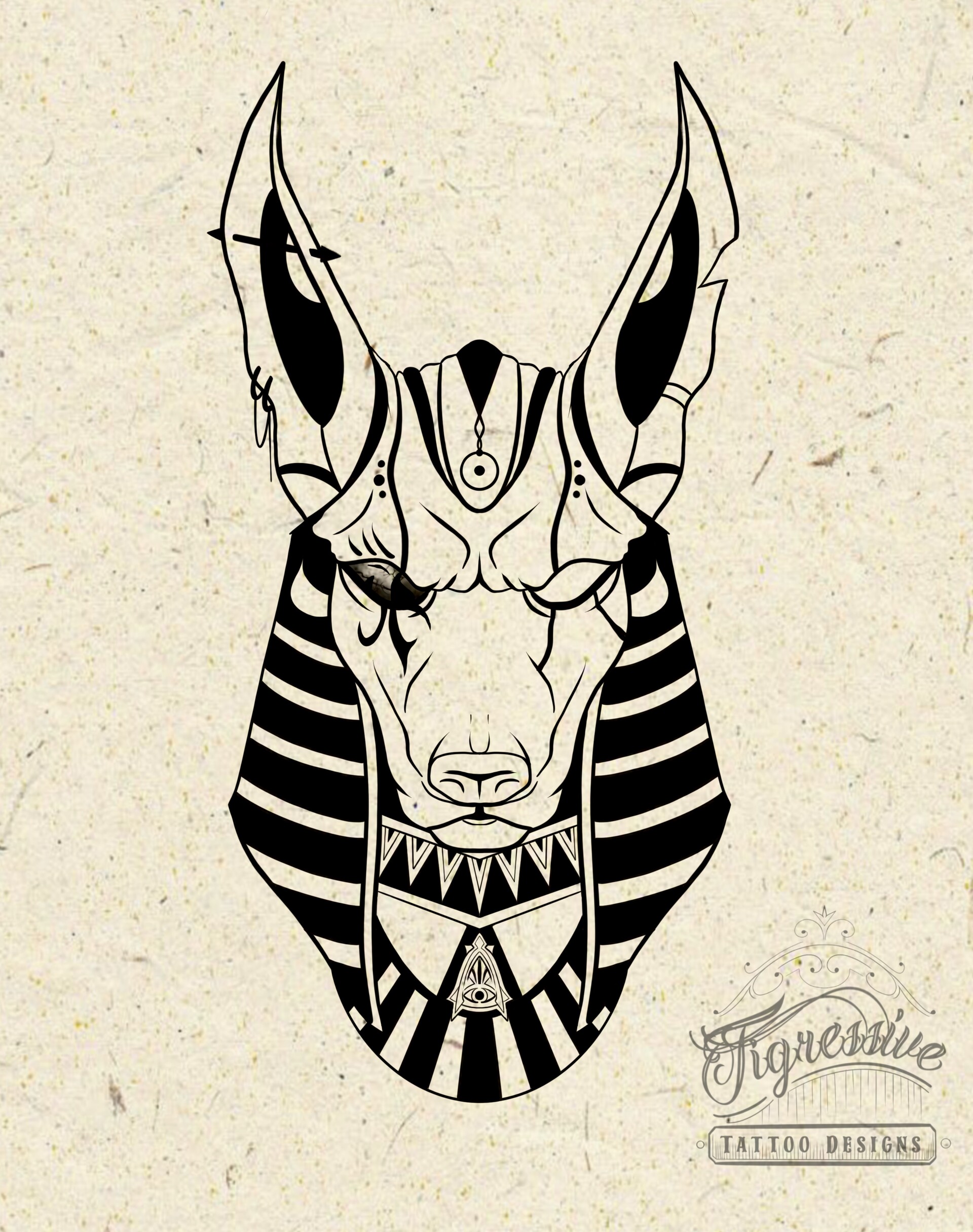 Anubis God Sketch Tattoo  TATTOOGOTO