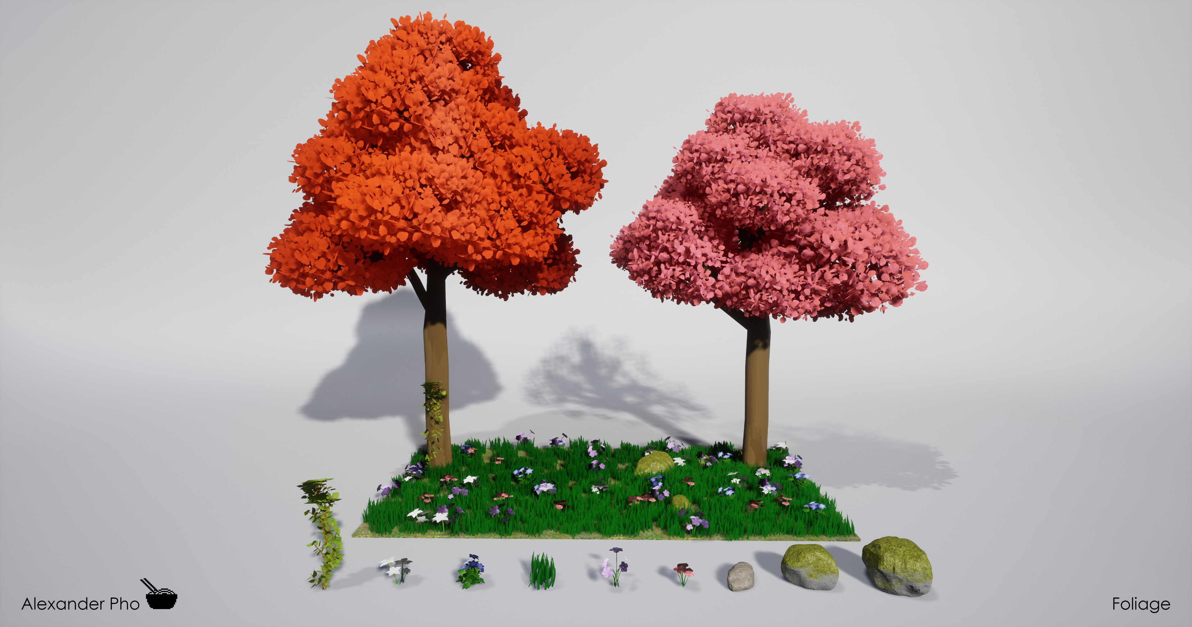 Foliage and Rocks