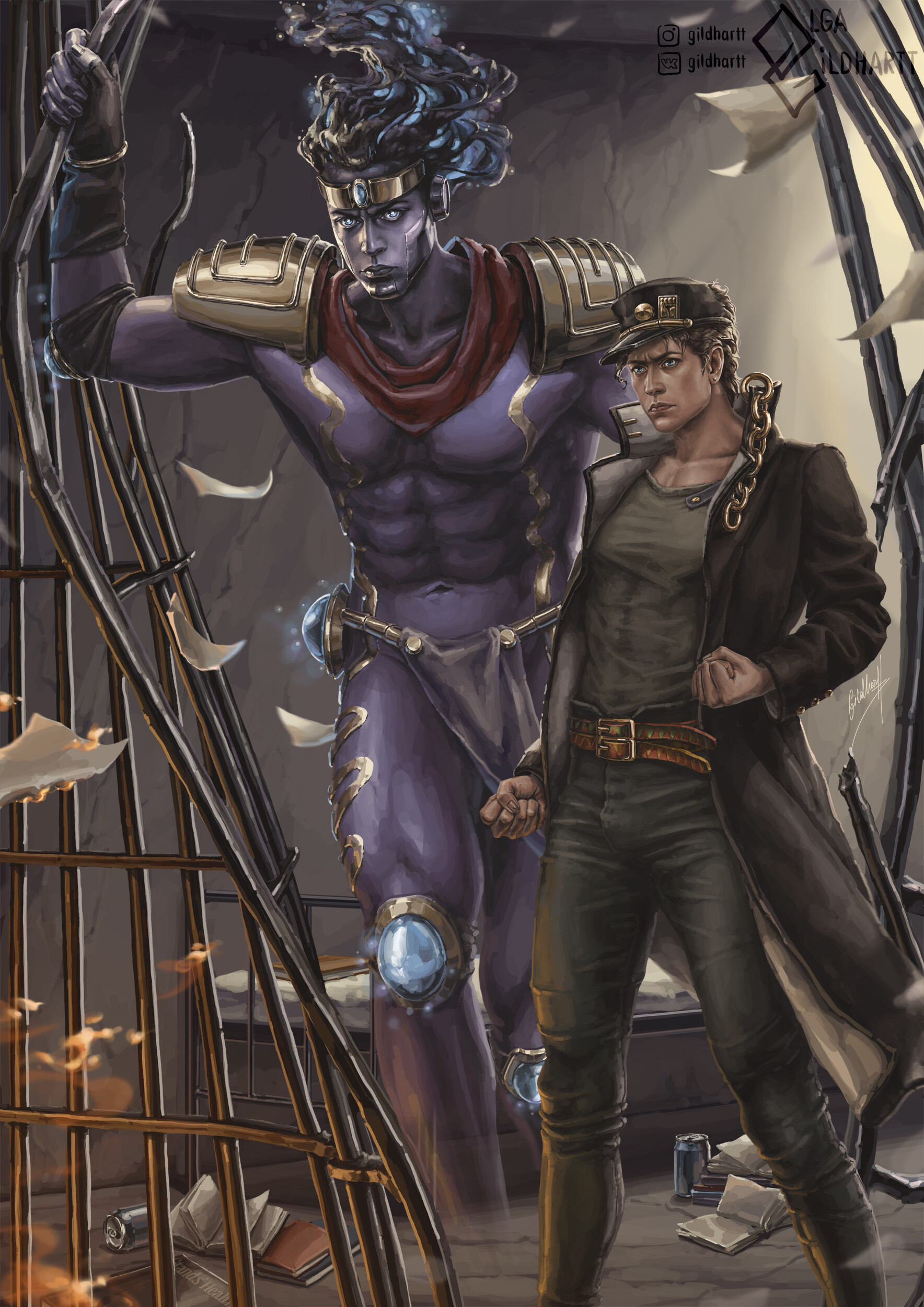Res: 1920x1080,  Jotaro and Star Platinum [ Wallpaper] by