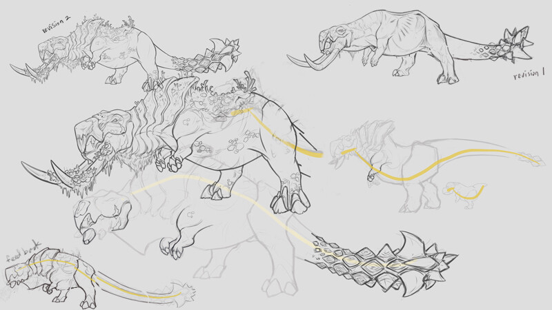 progress sketches 02 - a lot of revisions on the Elder
