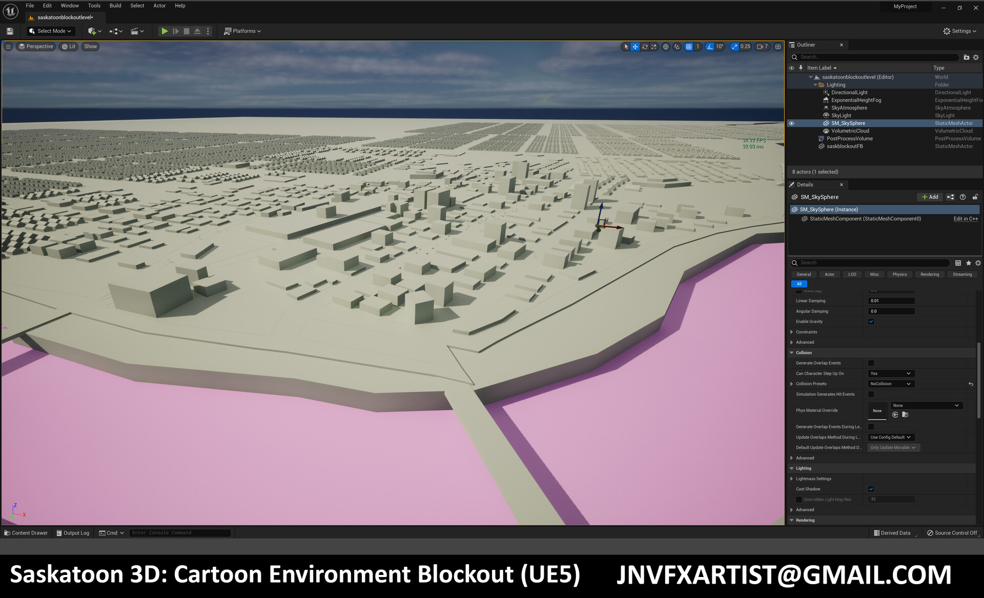 Saskatoon 3D: Cartoon Environment Blockout [UE5] by Jordan Nelson ...