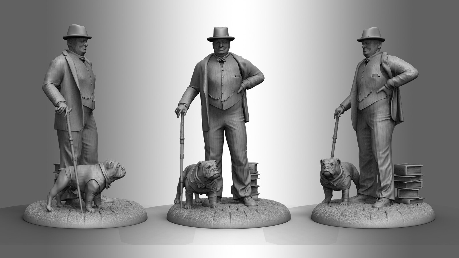 3d model of Winston Churchill