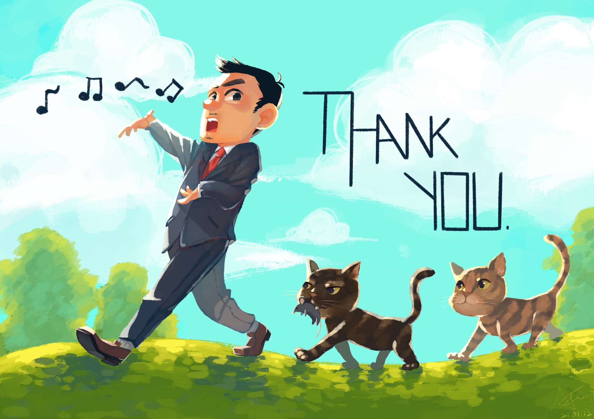 ArtStation - Singing and follow me