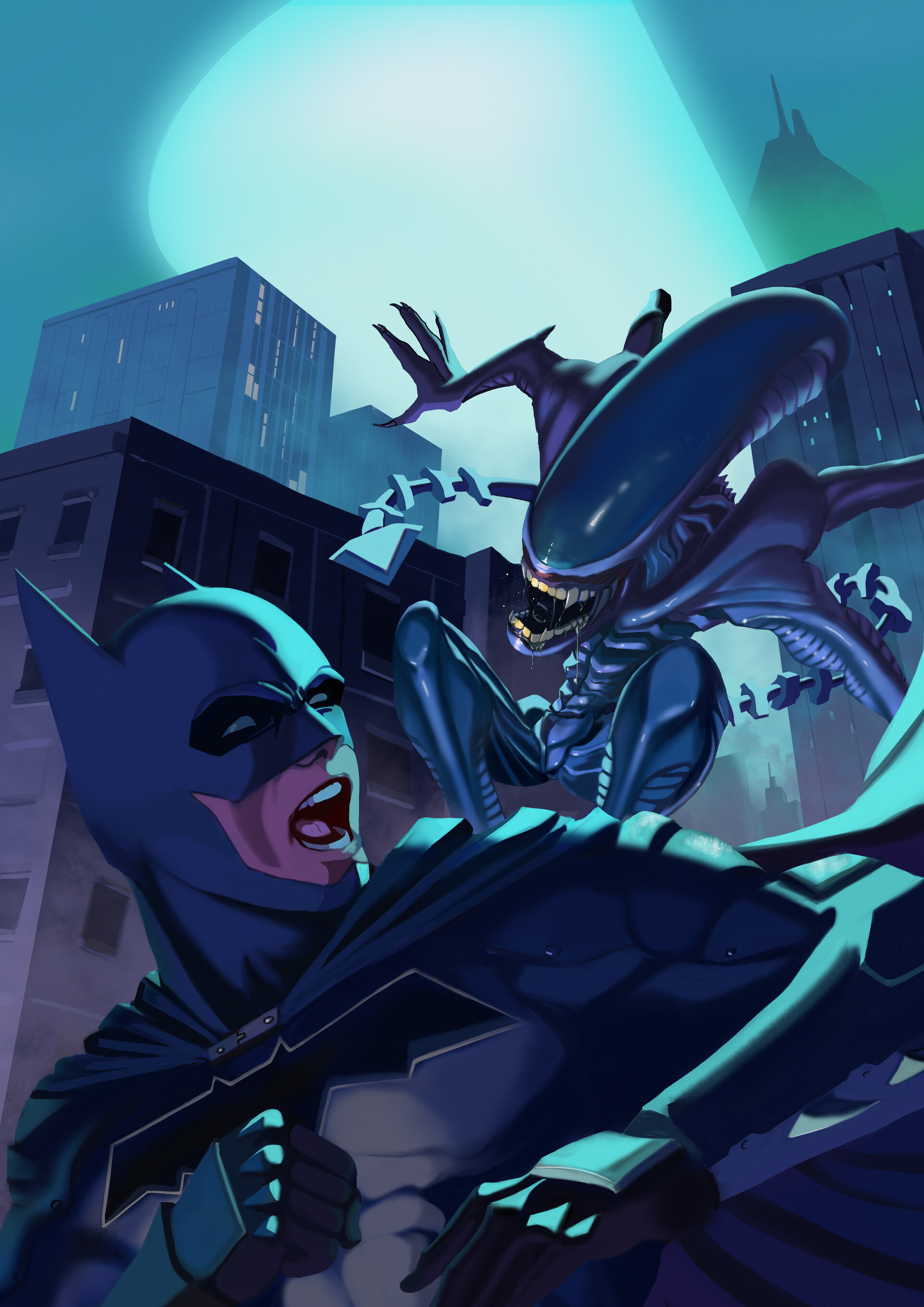 ArtStation - Cover Art Batman vs Alien