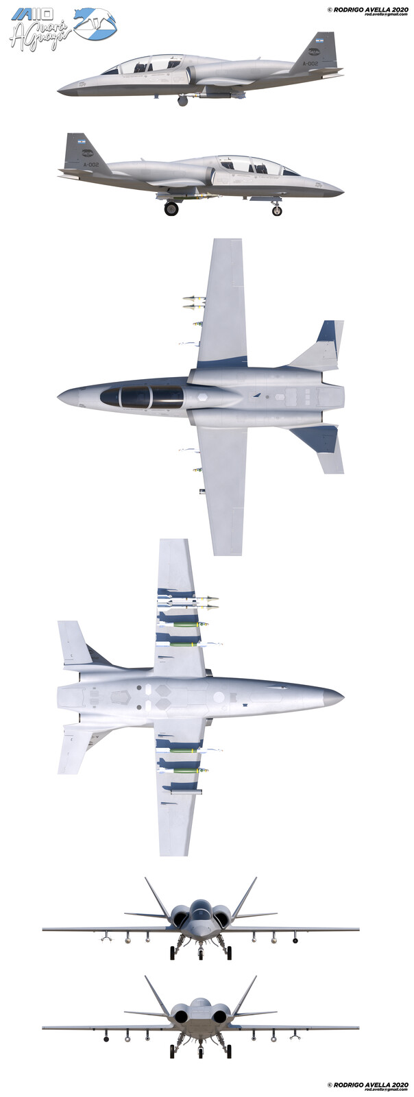 IA110 Aguará Guazú Concept - Argentine Light Attack Aircraft - Views.