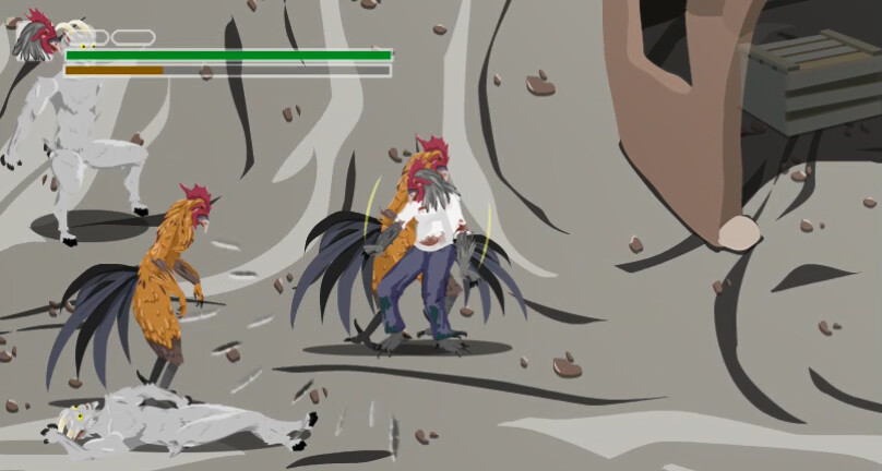 A later scene in the game, where the player has learned more special forms.