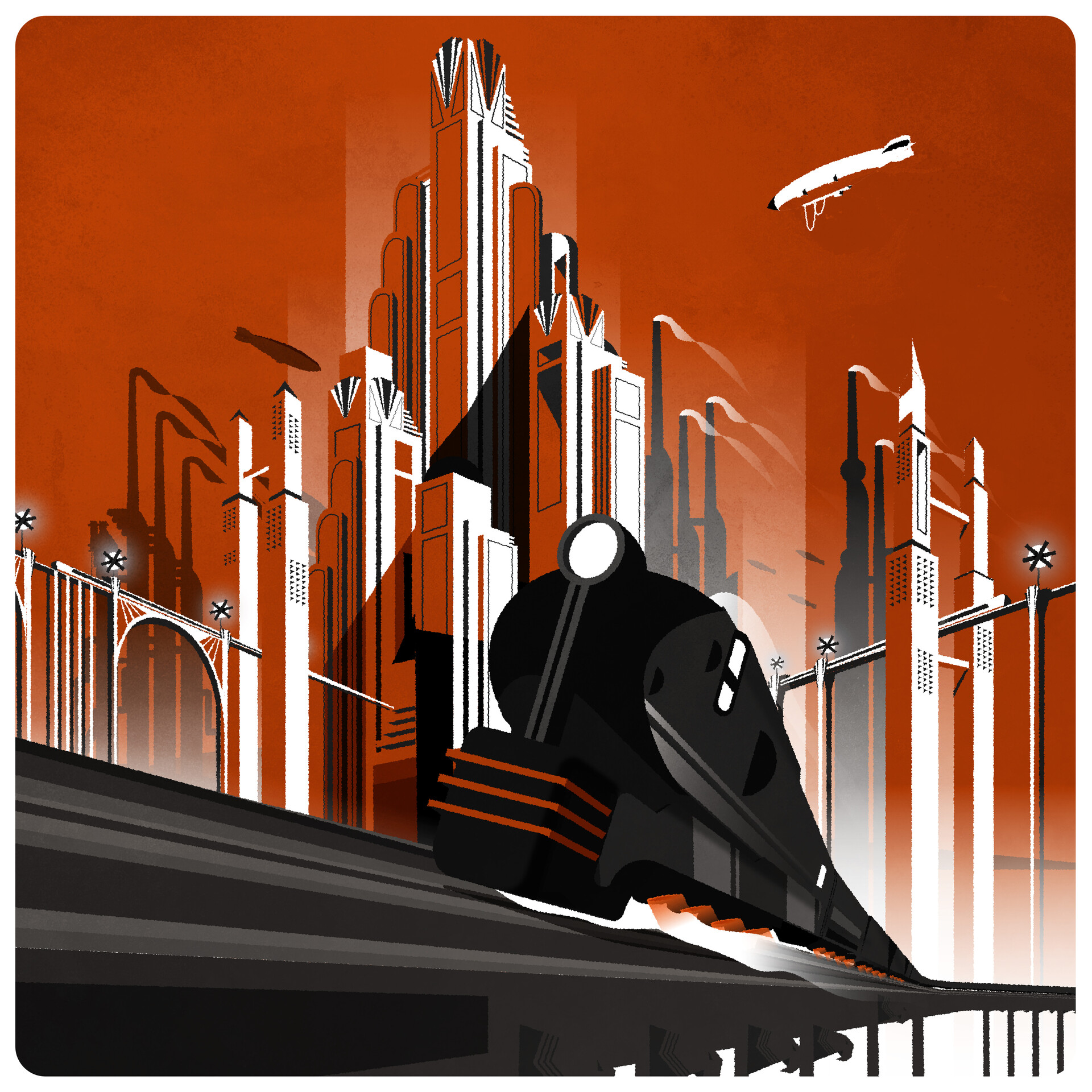 ArtStation Art Deco Train