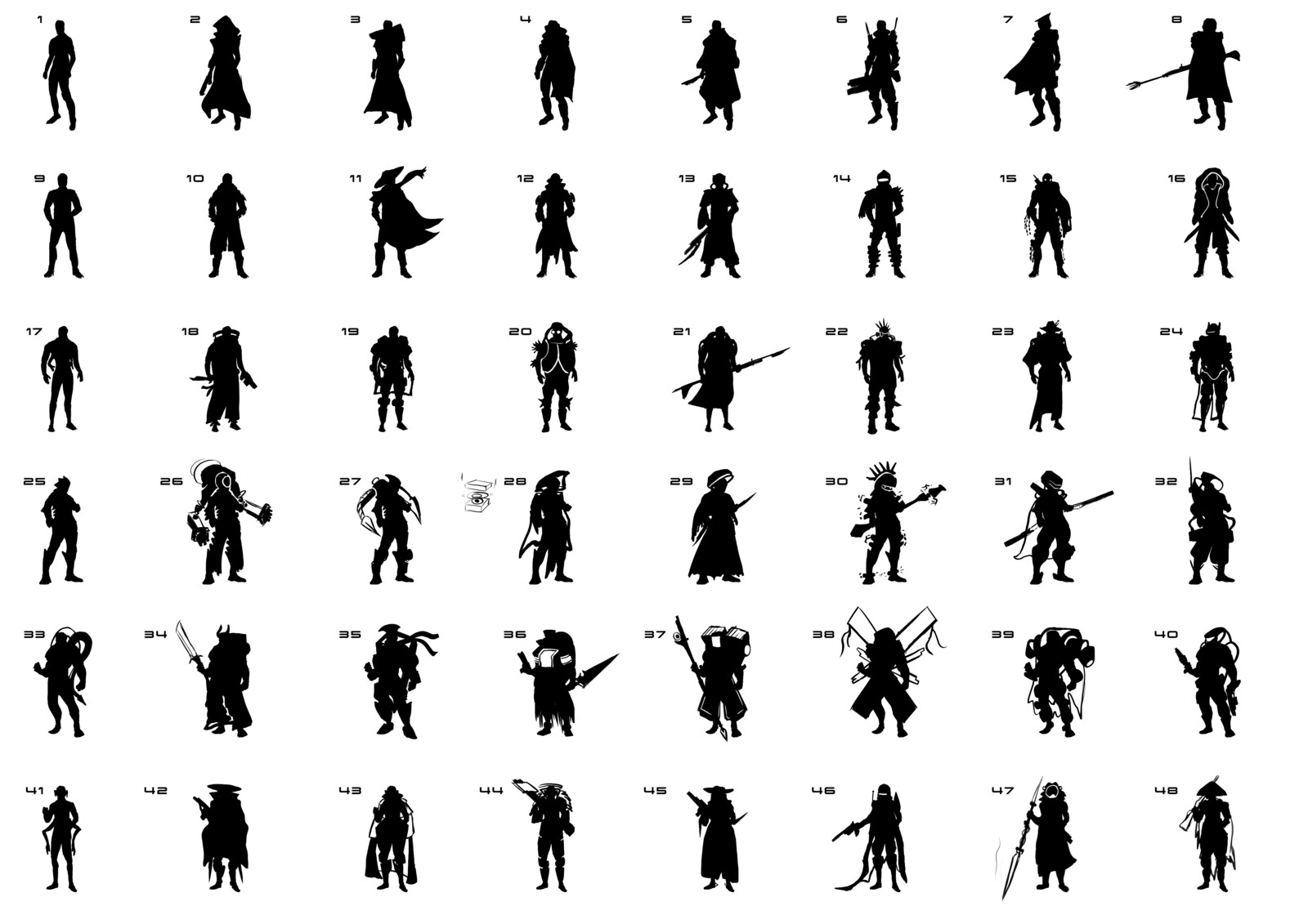 Simple silhouettes. Major exploration to avoid lack of creativity.