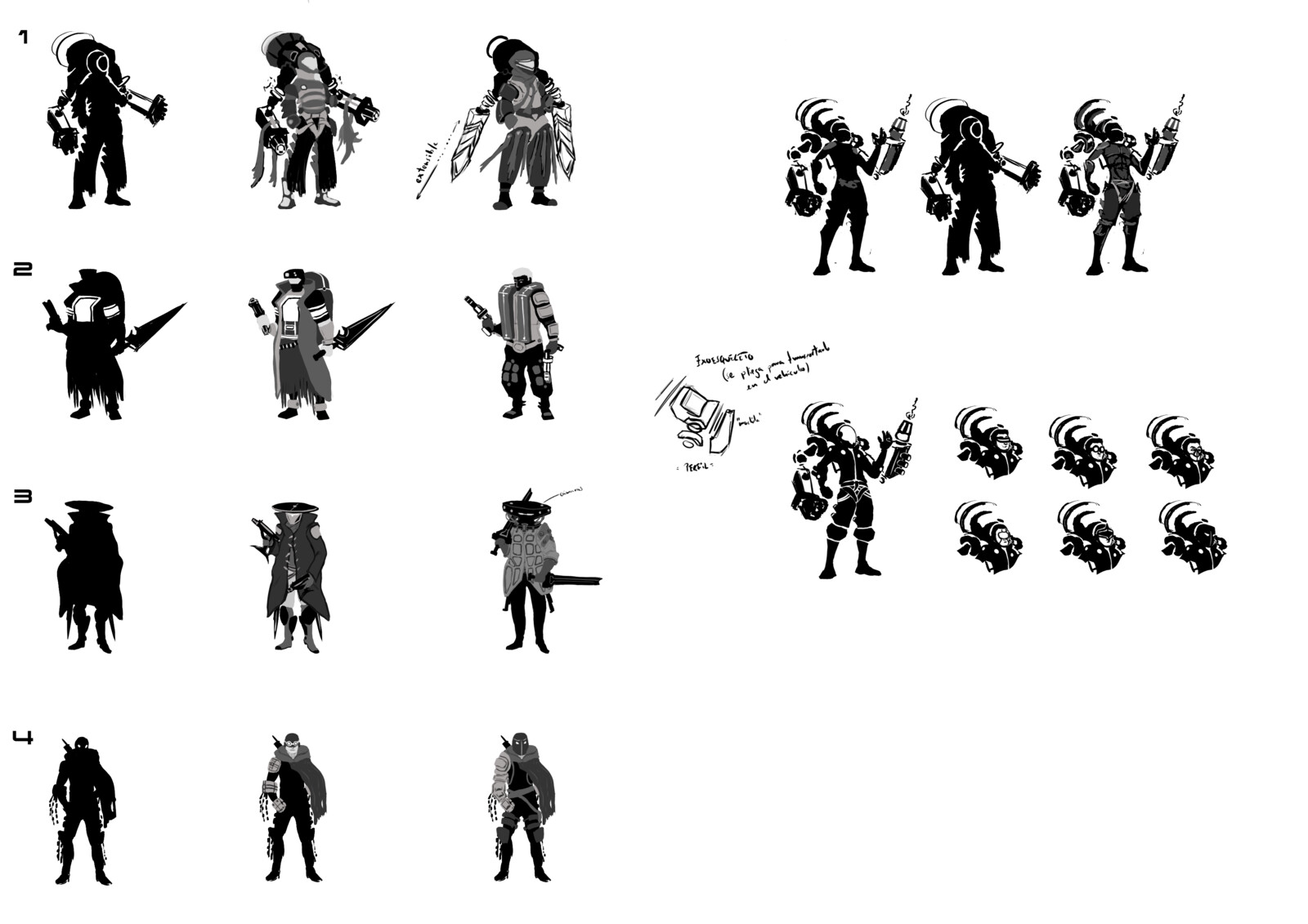 More complex silhouettes based on the previous ones.