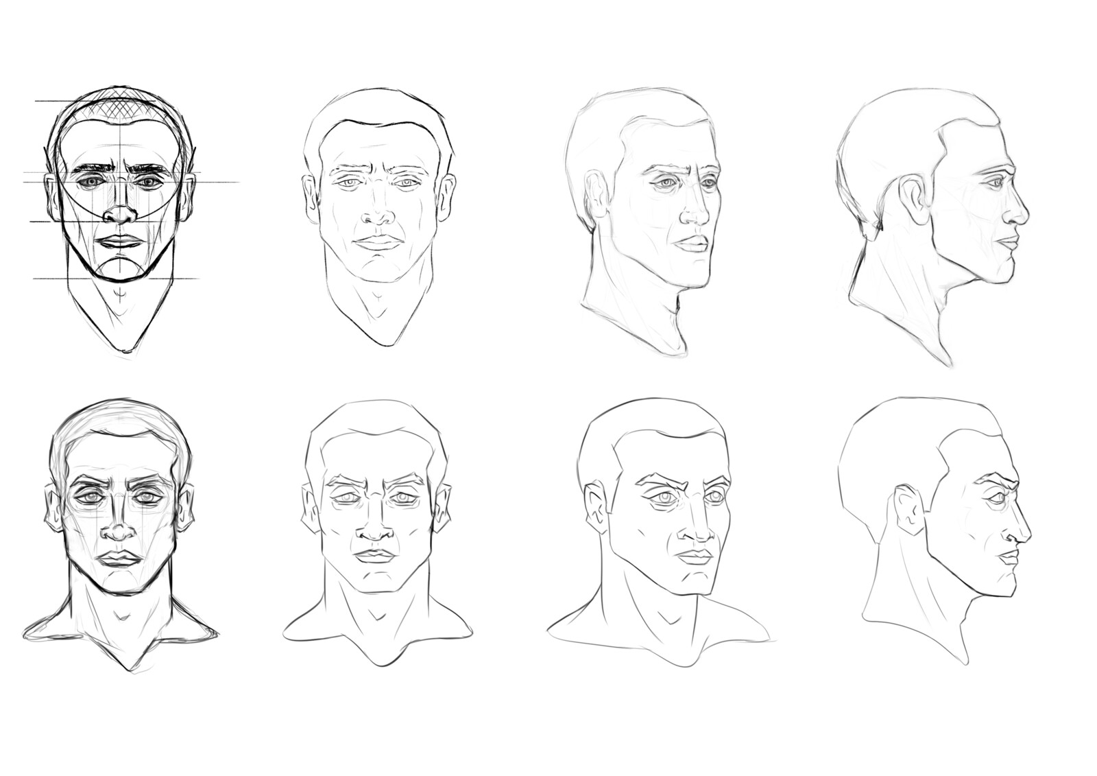 Stylization for character's head.