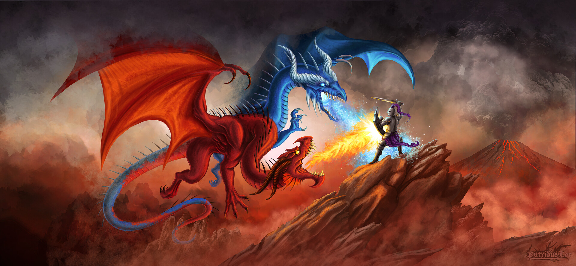 ArtStation Two Headed Dragon