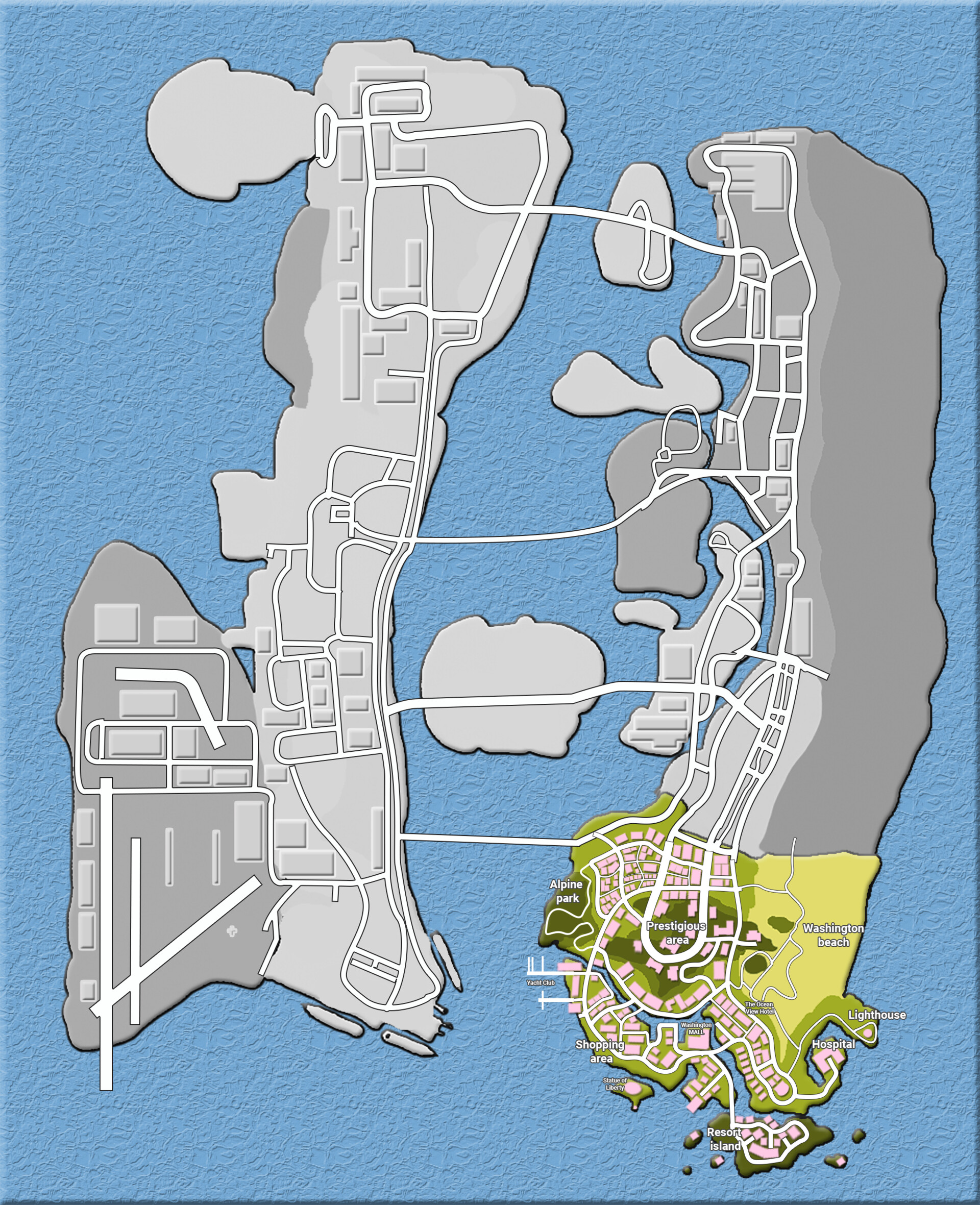 GTA 6. Grand Theft Auto VI: Vice City Map 3/4 by avatar-sd on