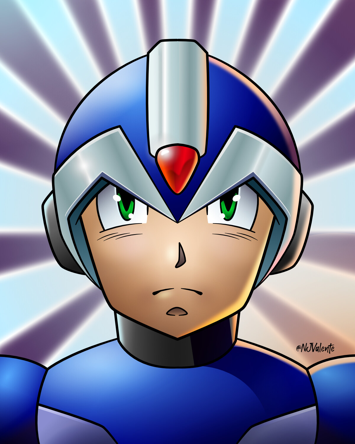 Mega Man X vector art in Affinity Designer.