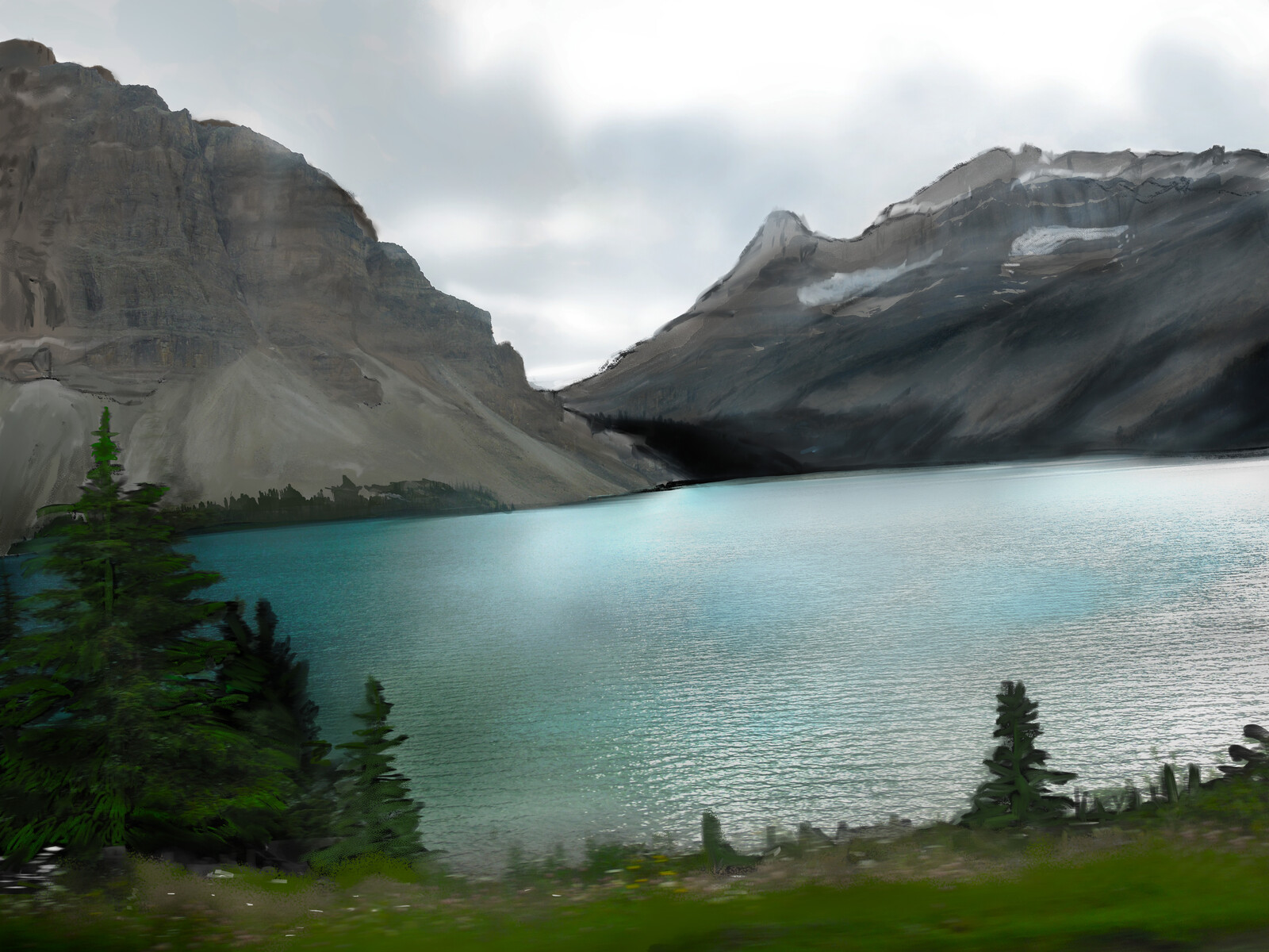 Banff Lake Painting