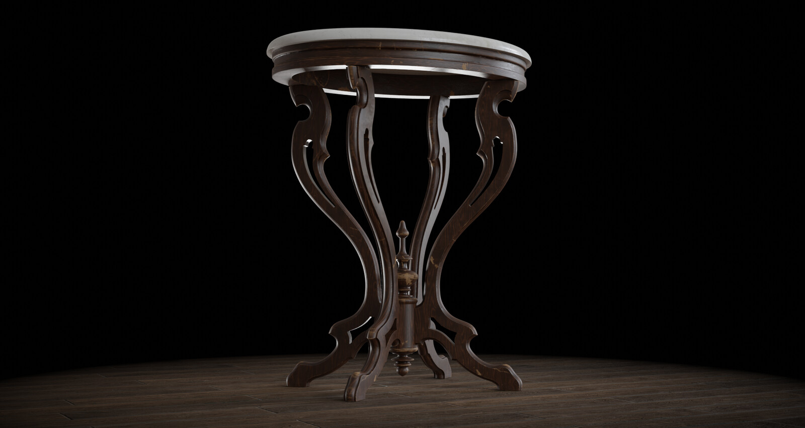 Atique Pedestal Table 001