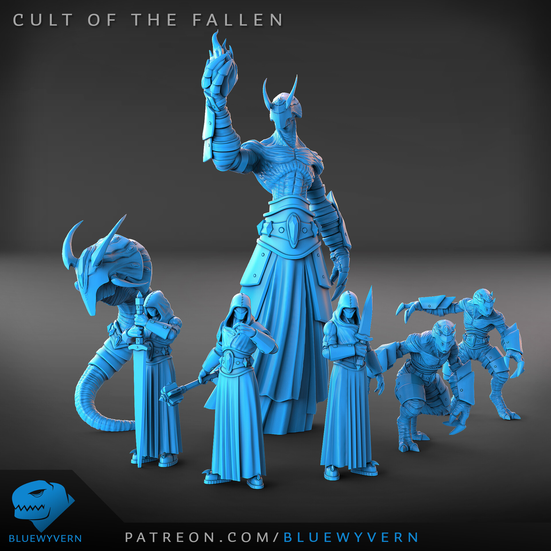 Grusom Slid Autonomi ArtStation - Cult of the Fallen - 3D Printable Miniature set