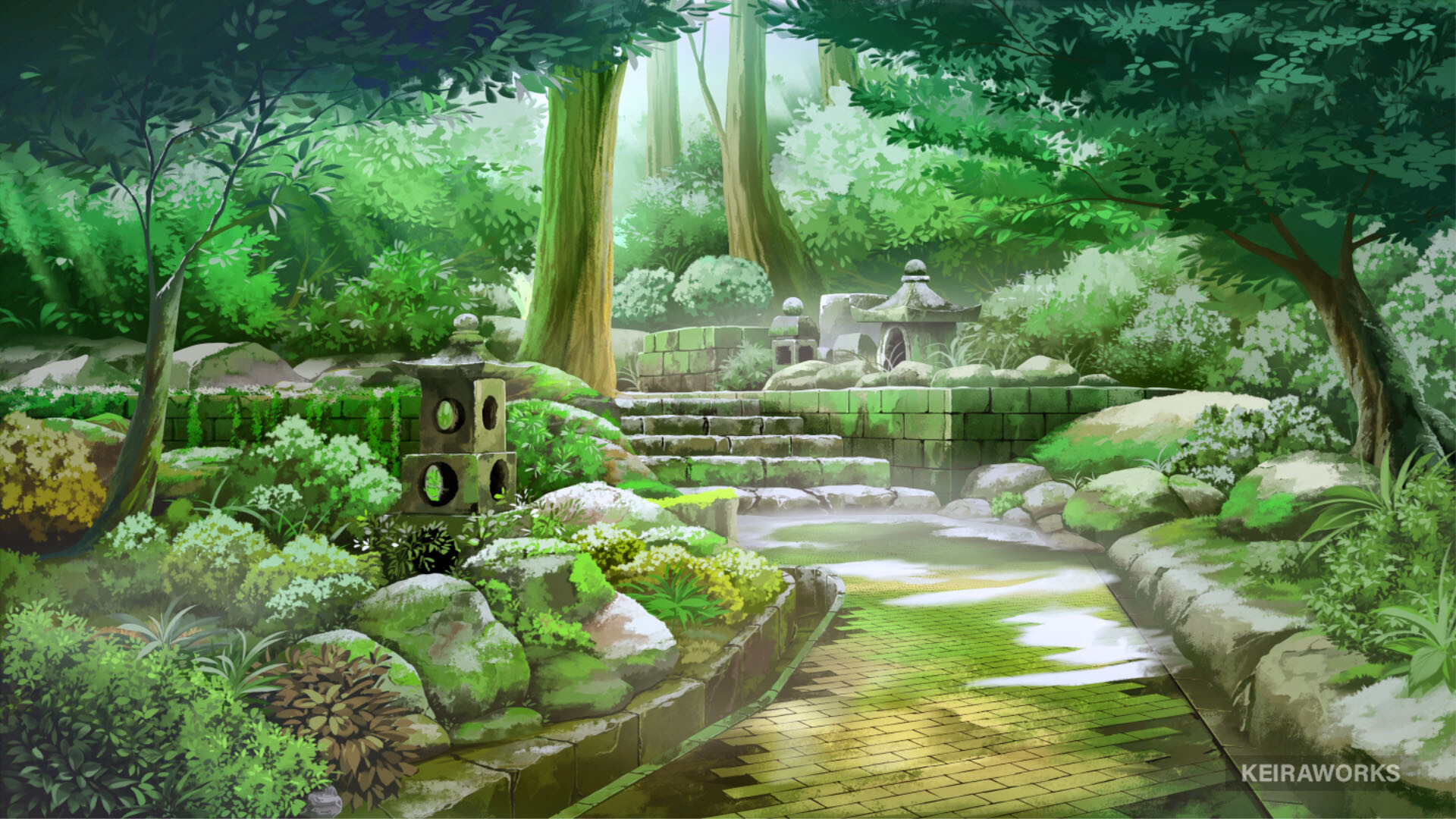 Day Flower Garden Anime Background Illustration Stock Vector Royalty Free  2031474125  Shutterstock