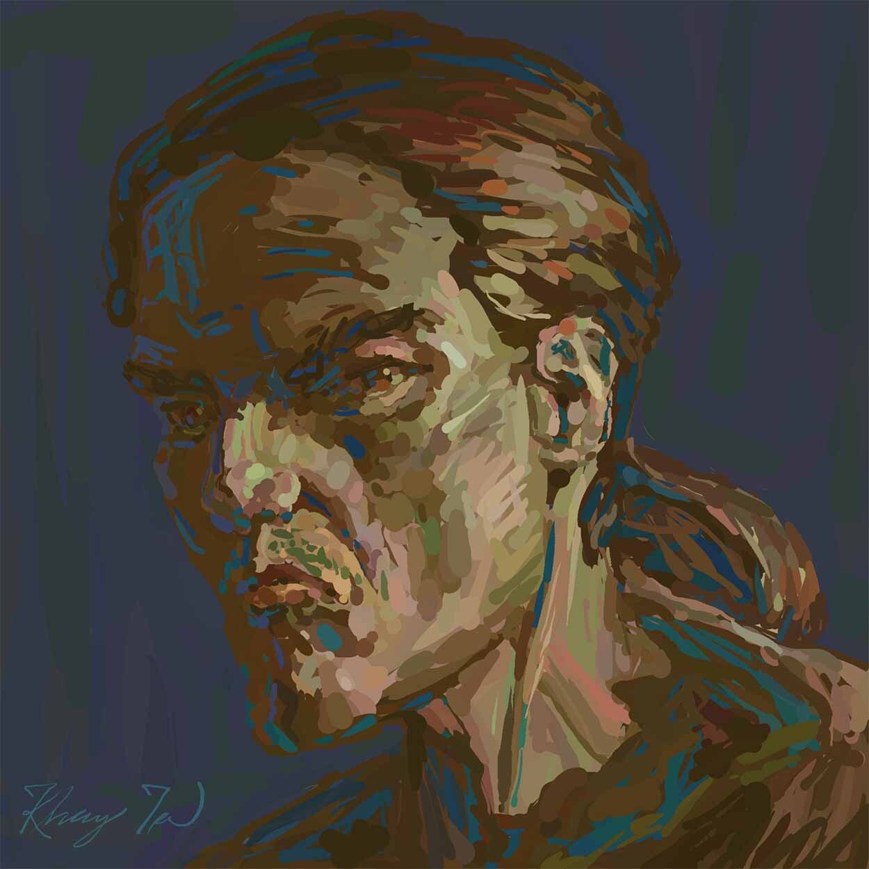 Portrait with Hard Round brush
