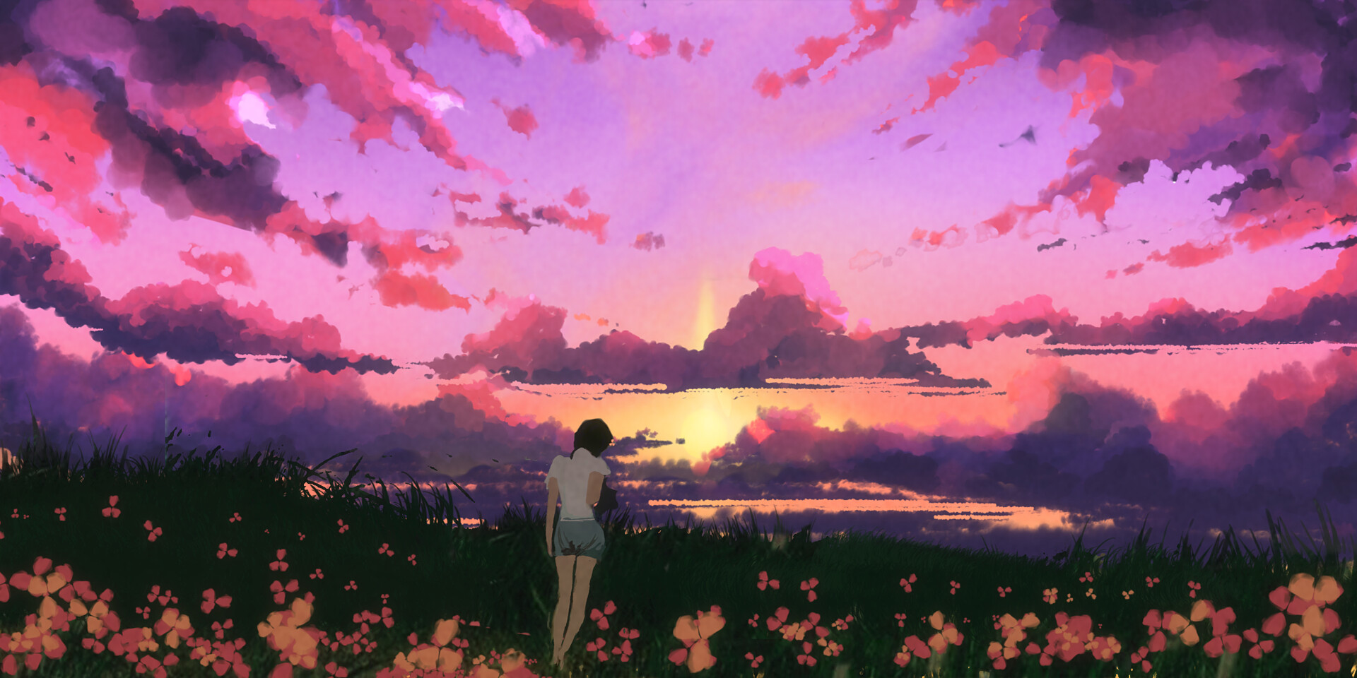 ArtStation - Anime Styled Evening View | Anime Girl