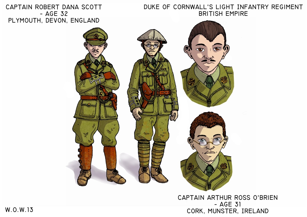 A look at the other side, the British army. Best friends, both captains. One of them has a prior connection to Jeanne.  