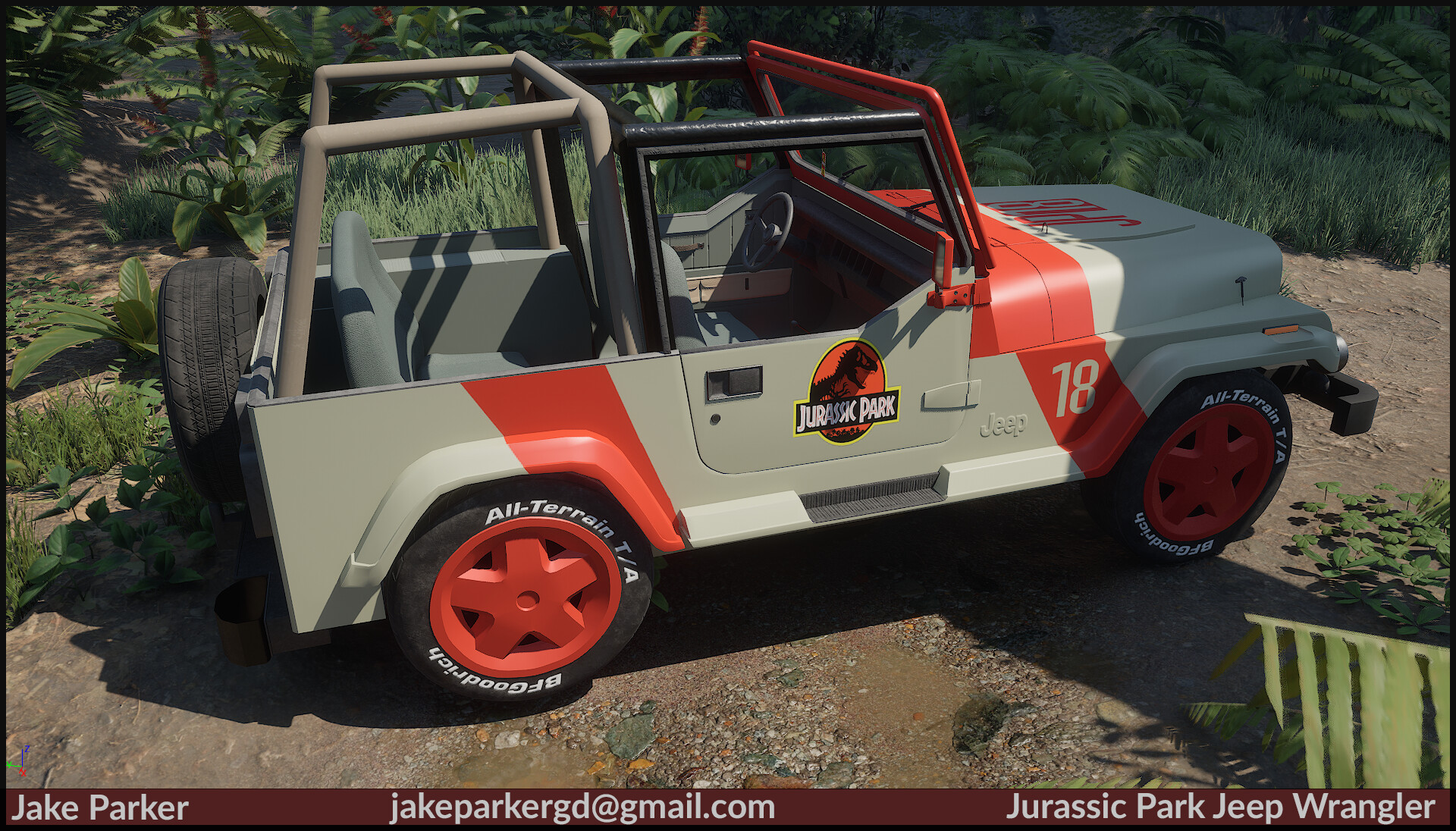 ArtStation - Jurassic Park Jeep Wrangler Fan Art