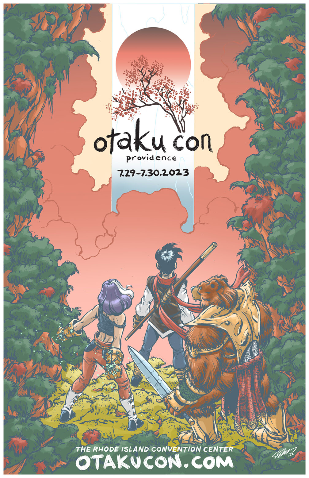 Color poster artwork for Otaku Con. Executed in Japanese ink brush pen and colored in photoshop.