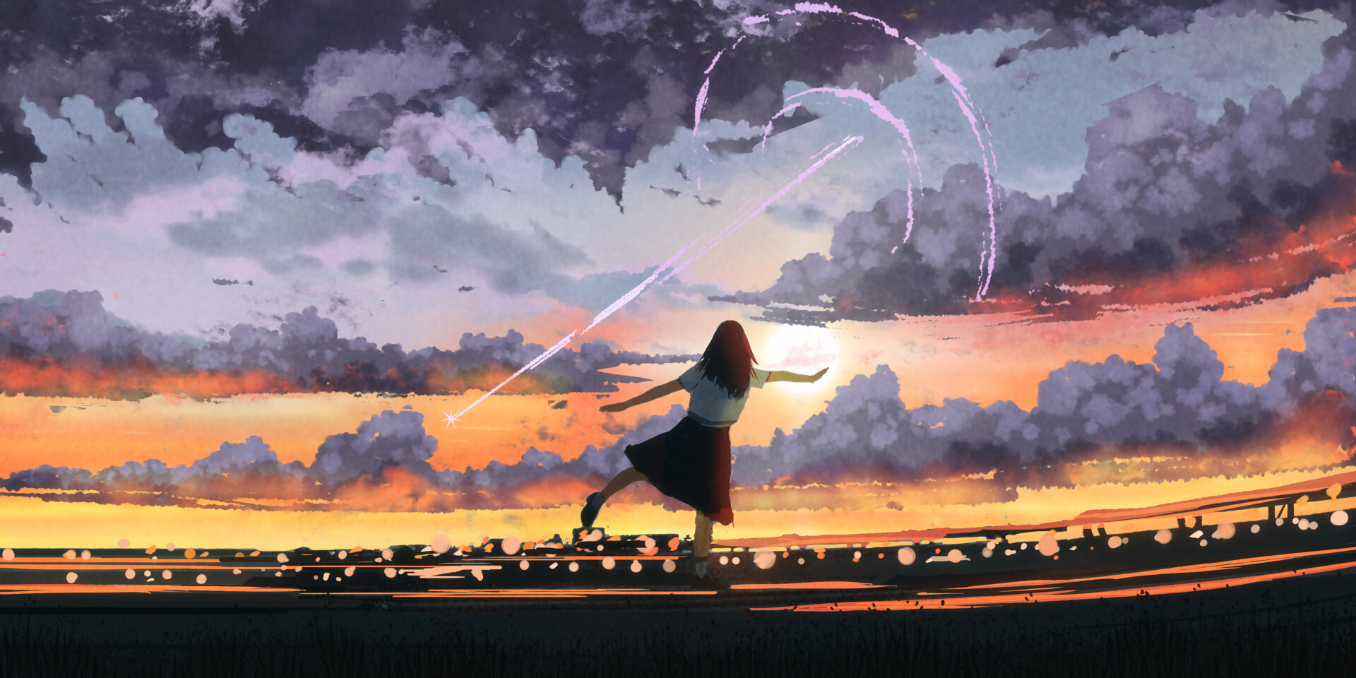 ArtStation - Anime Sunset #11 | Anime Girl