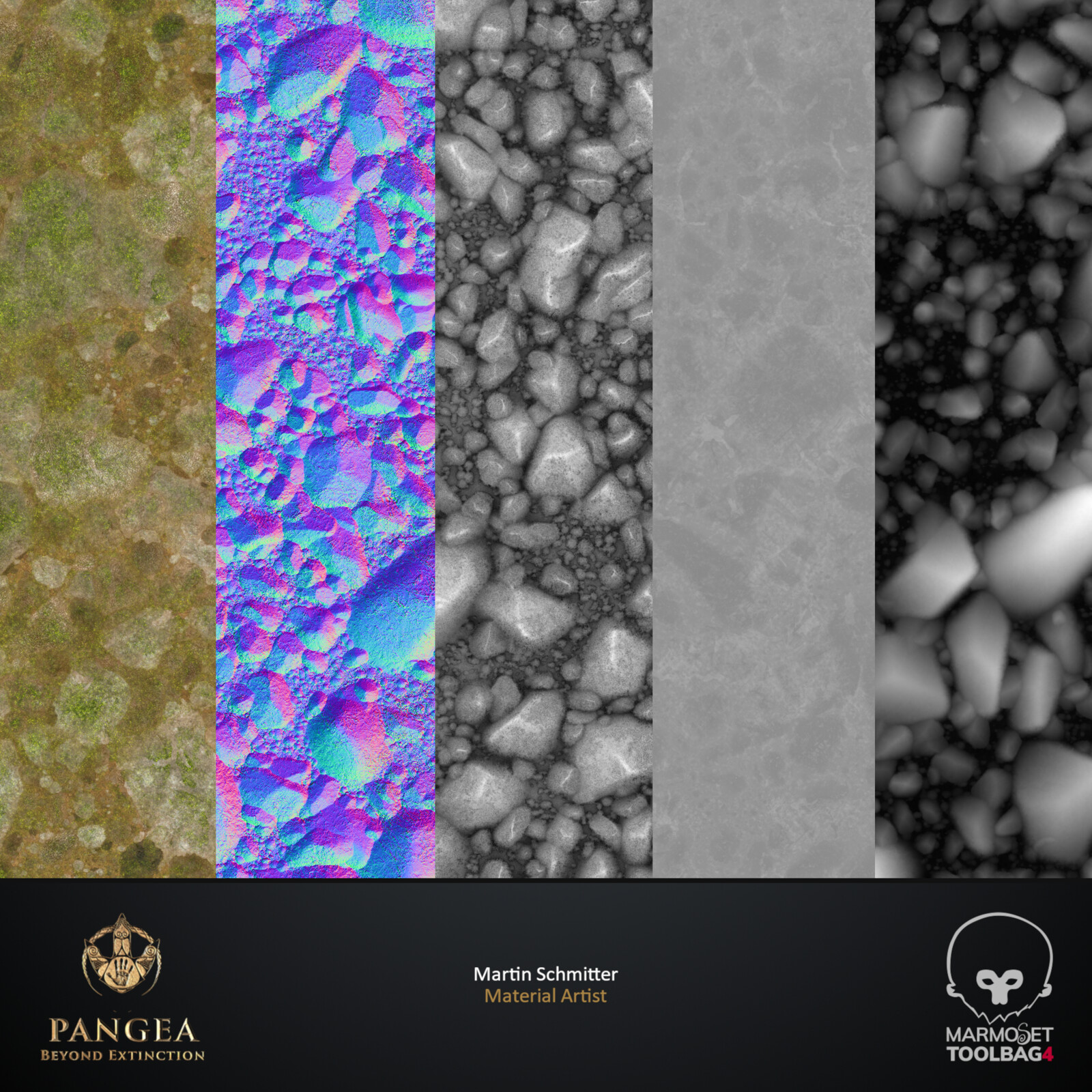 Basecolor, Normal, AO, Roughness, Displacement