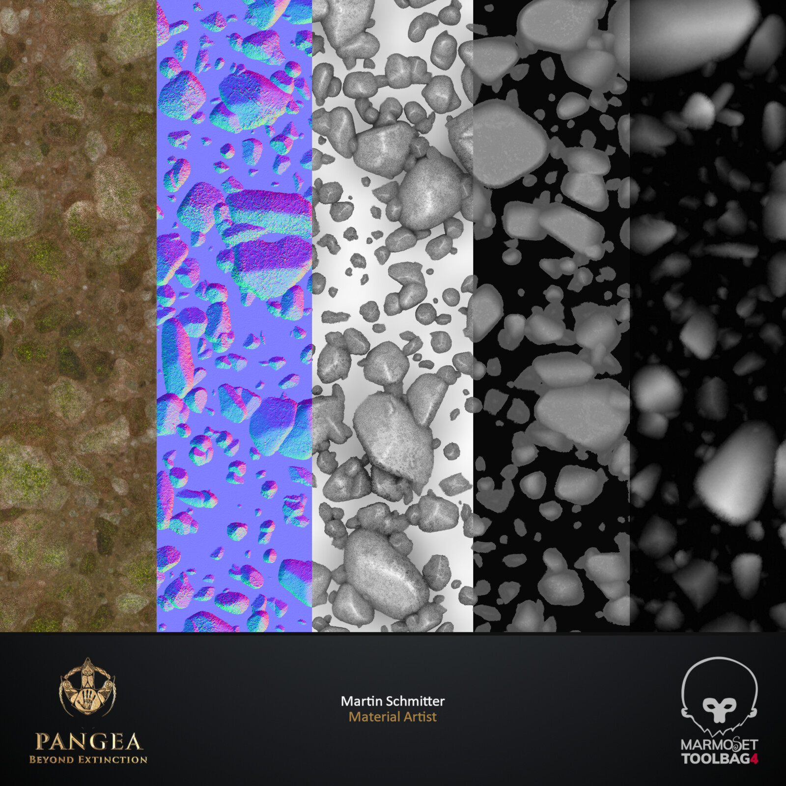 Basecolor, Normal, AO, Roughness, Displacement