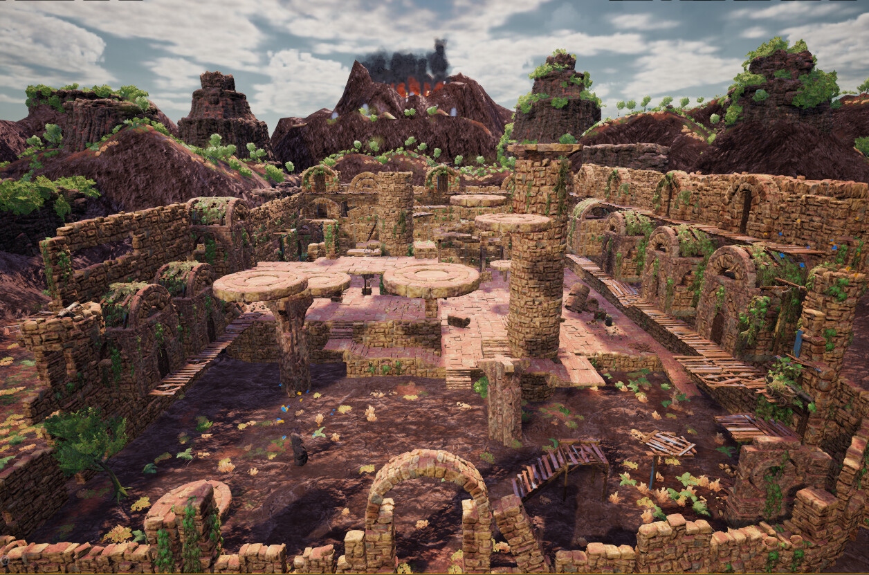 This was a group project consisting of 3 people including me. We each had a zone to create our own level, I will showcase the one I made (Ruins).