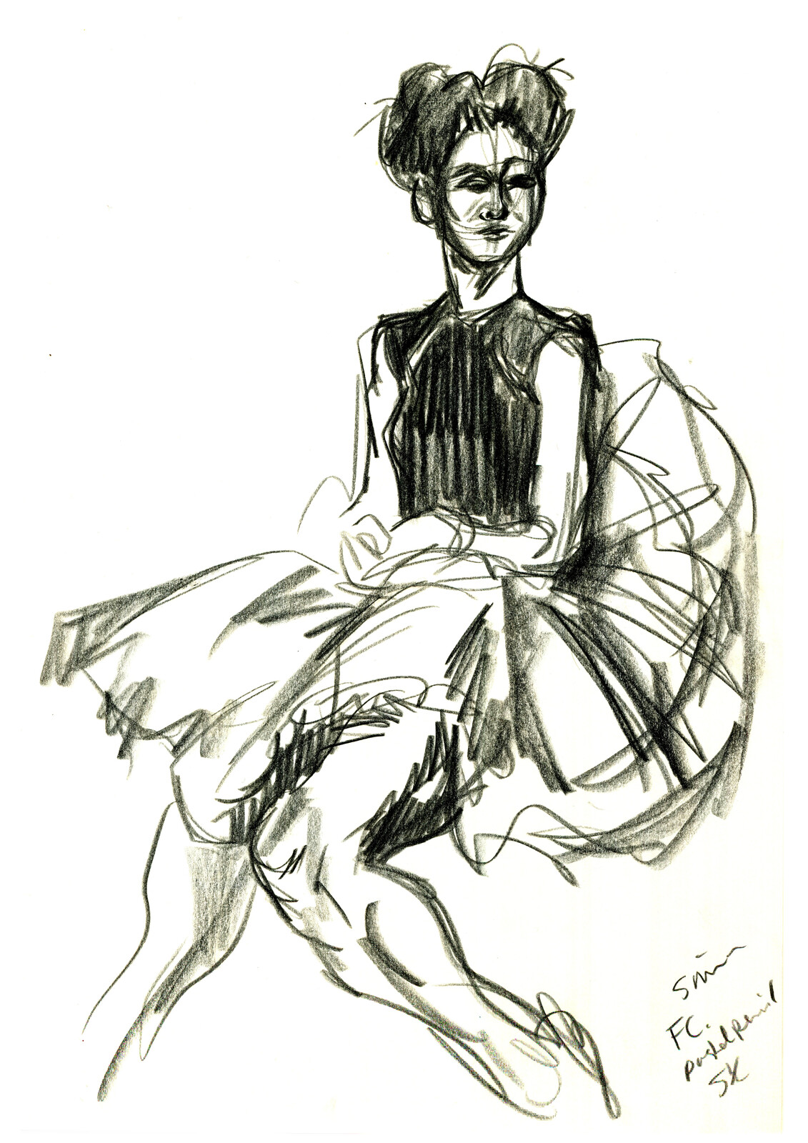 Pastel pencil with model Leigh Kidwell.