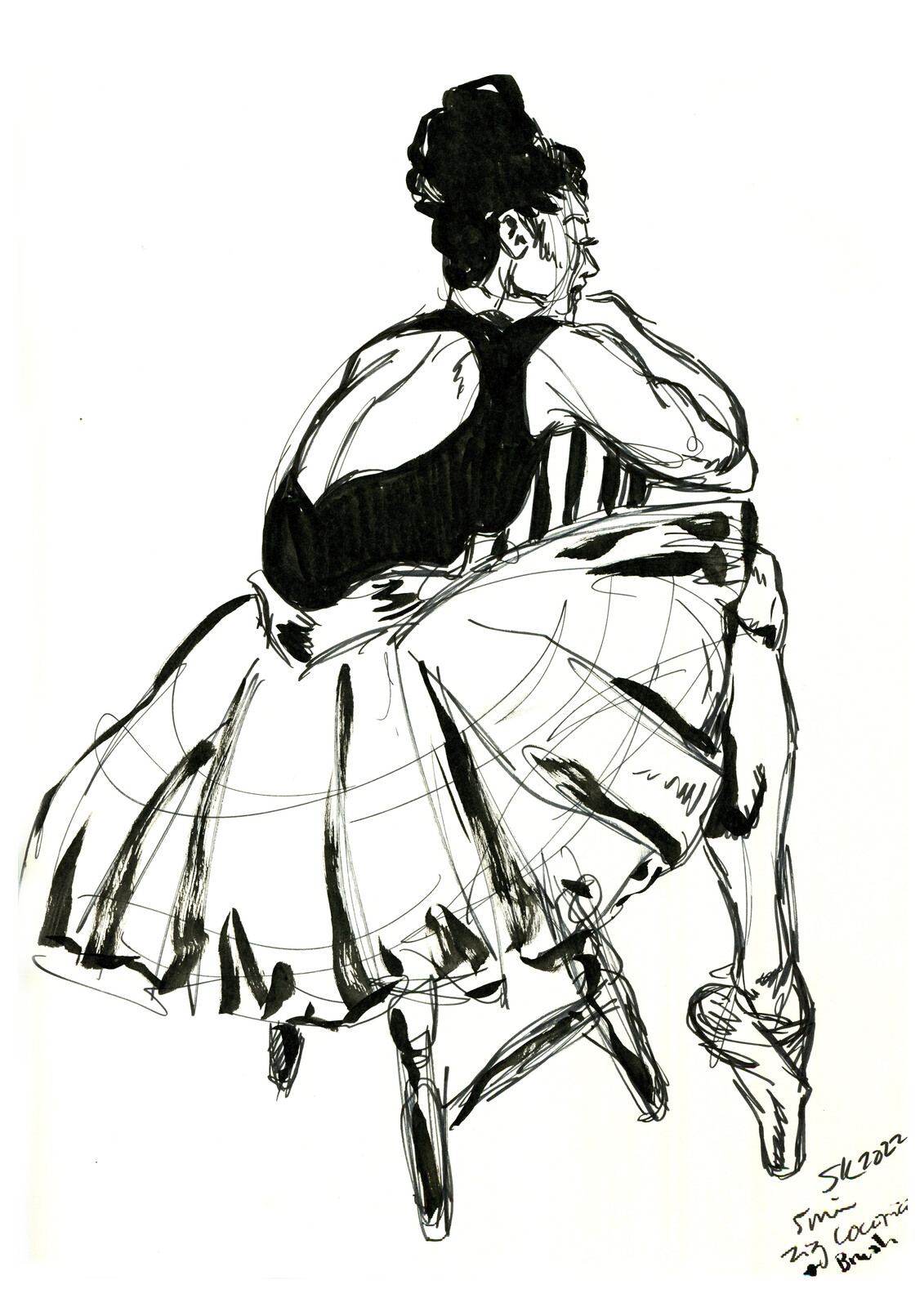 Ink pen and brush with Leigh Kidwell over Zoom.