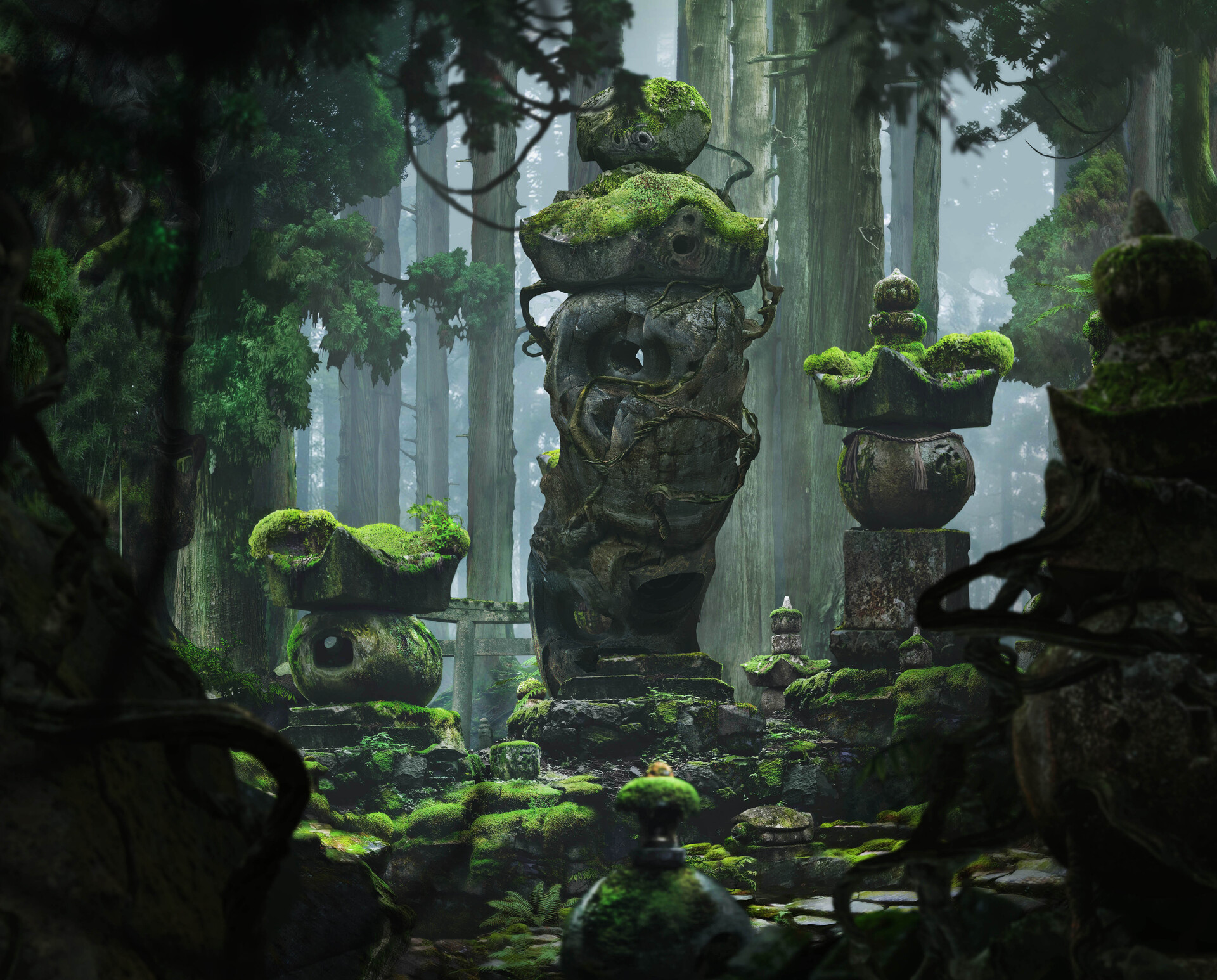 ArtStation Curious Looking Grave Shrine