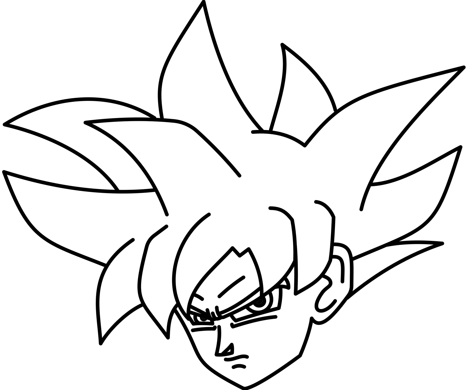 Line art Cartoon Sketch, dragon ball fighter z goku blue, angle, white,  monochrome png | PNGWing