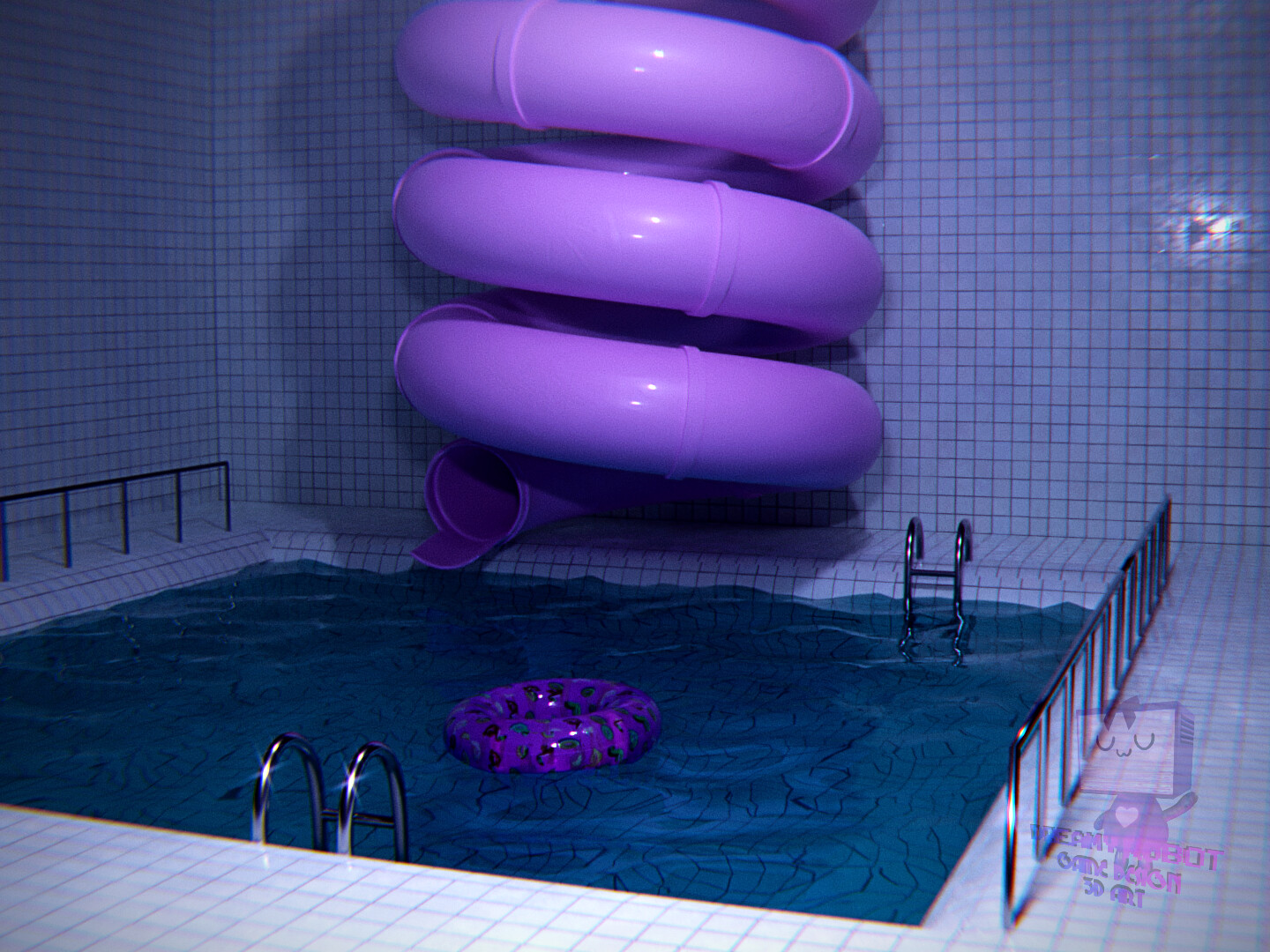 ArtStation - Poolroom 11 - Spiral Slides (The Poolrooms Collection)