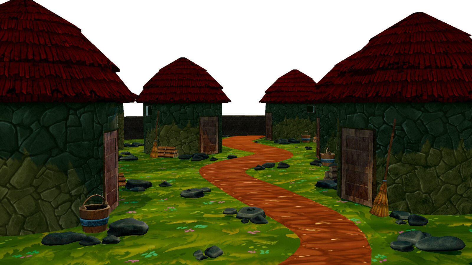 Render of 3D models for paint over.